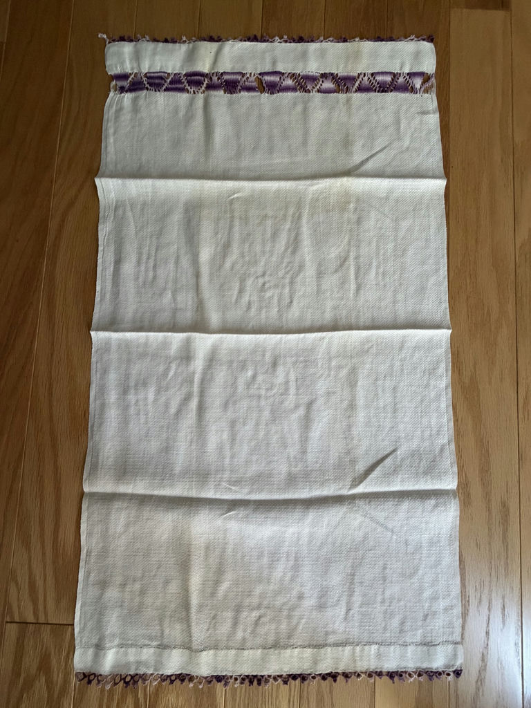 Vintage Embroidered Linen - Purple - image 9 of 9