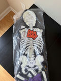 Vintage Halloween Skeleton Wall Hanging (Glows In Dark) & Popcorn Jack O’Lantern - thumbnail 3 of 14