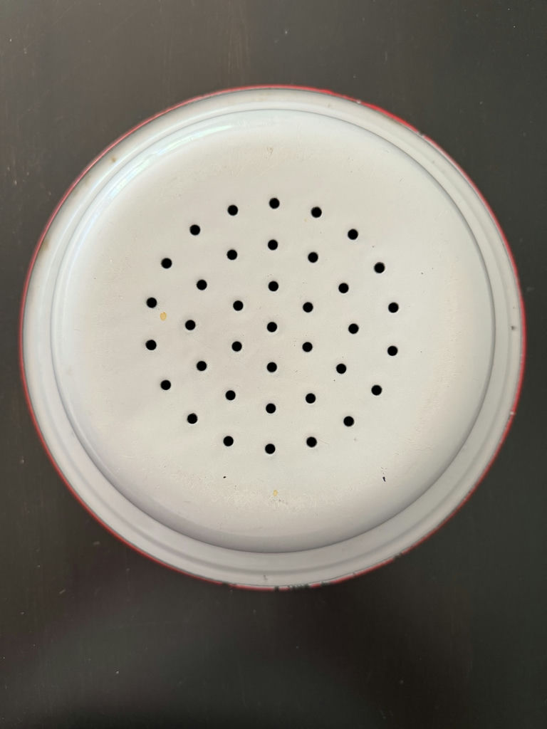 Vintage Pyrex Casserole Holders, Enamel Strainer, Calaphon Loaf Pan - image 3 of 13