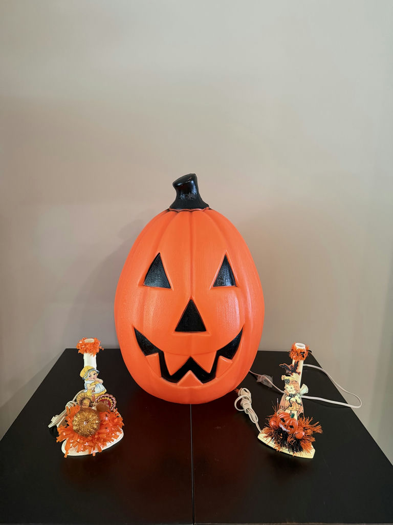 Vintage Inspired Candlesticks - Pumpkin Blow Mold - image 1 of 4