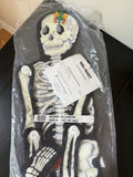 Vintage Halloween Skeleton Wall Hanging (Glows In Dark) & Popcorn Jack O’Lantern - thumbnail 2 of 14
