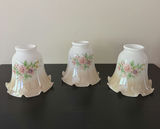 Three Vintage Glass Hand Painted Light Shades - thumbnail 1 of 5