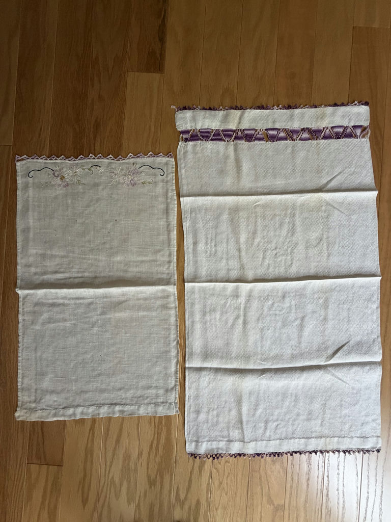 Vintage Embroidered Linen - Purple - image 7 of 9