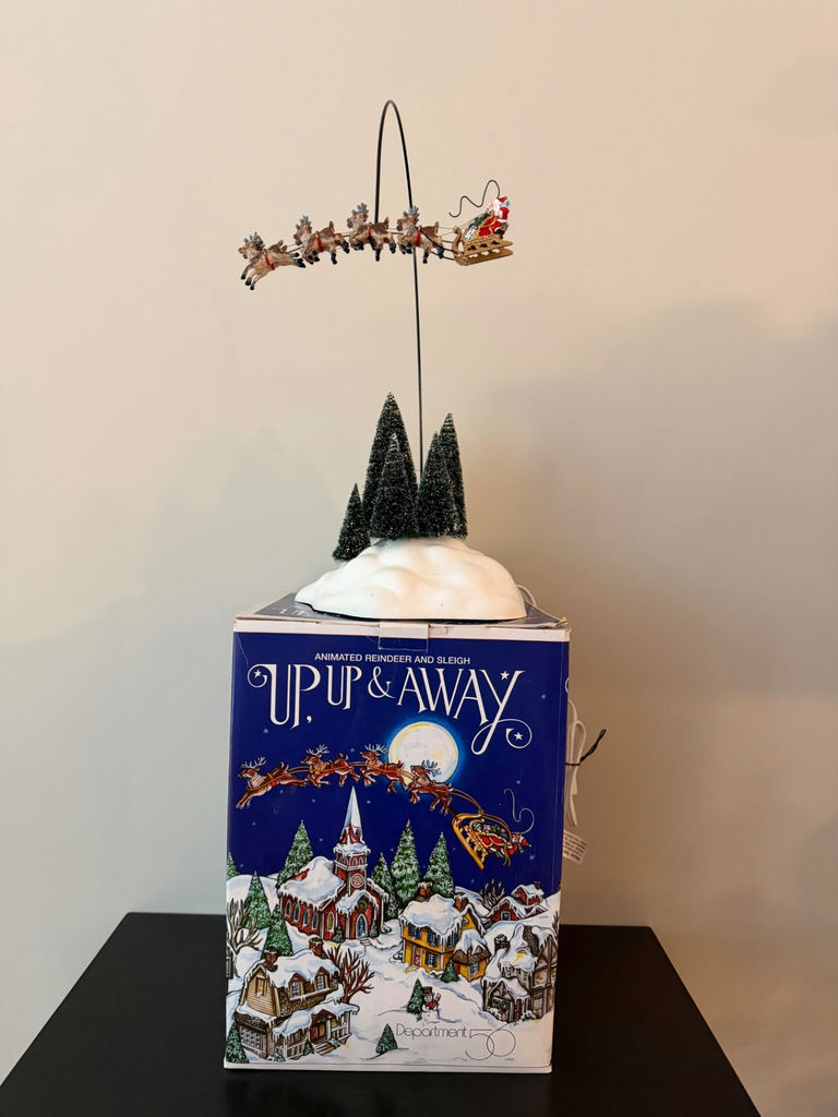 Department 56 Animated Up, Up and Away - Santa’s Sleigh & Reindeer - image 1 of 3