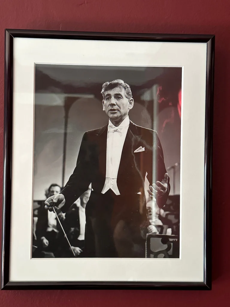 Framed photograph of American conductor and composer Leonard Bernstein - image 2 of 2
