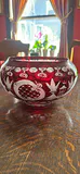 Egermann Bohemian ruby red cut-to-clear glass bowl - thumbnail 2 of 2