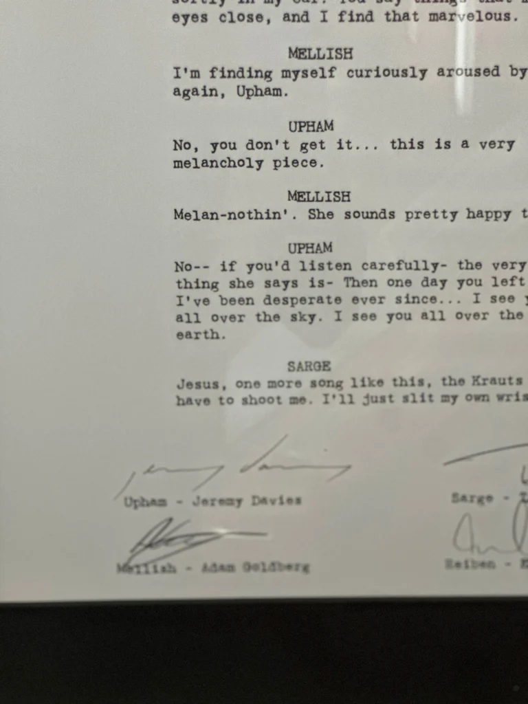 Framed Saving Private Ryan Script Display with Signatures  - image 2 of 5