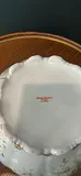 Theodore Haviland Limoges porcelain covered vegetable tureen or casserole dish with pink floral (rose) decals or hand-painted accents, scalloped edges, and gilt (gold) trim. • Origin: Crafted - thumbnail 4 of 4