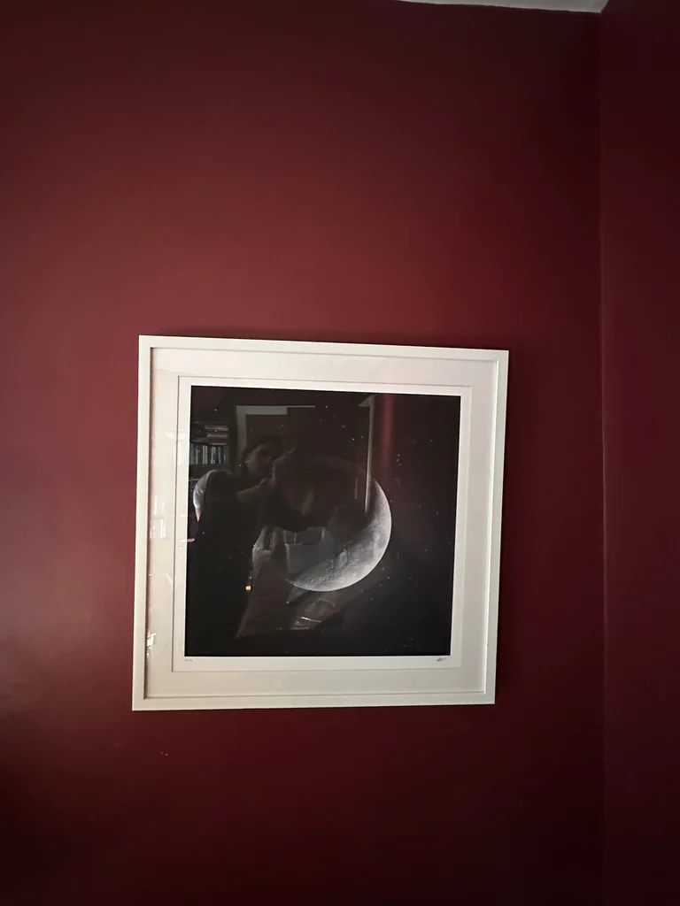Framed Lunar Photograoh against a dark background - image 1 of 2