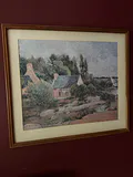 Framed Landscape Painting by Paul Gaugin of Cottages by a Stream - thumbnail 3 of 3