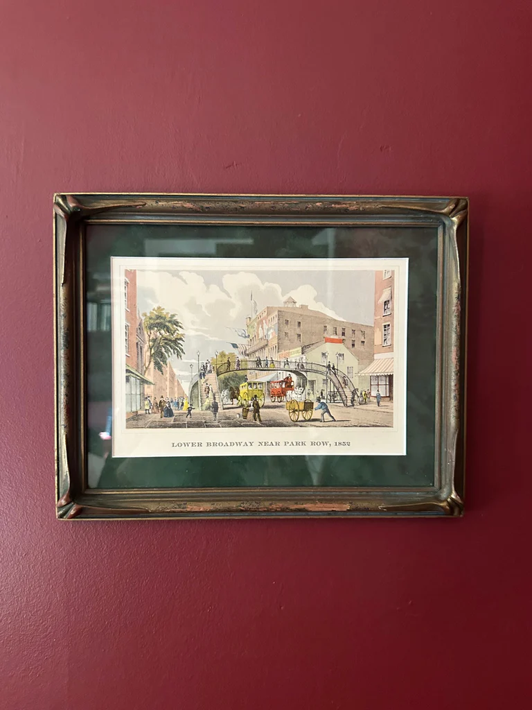 Framed reproduction of Lower Broadway Near Park Row - image 1 of 2
