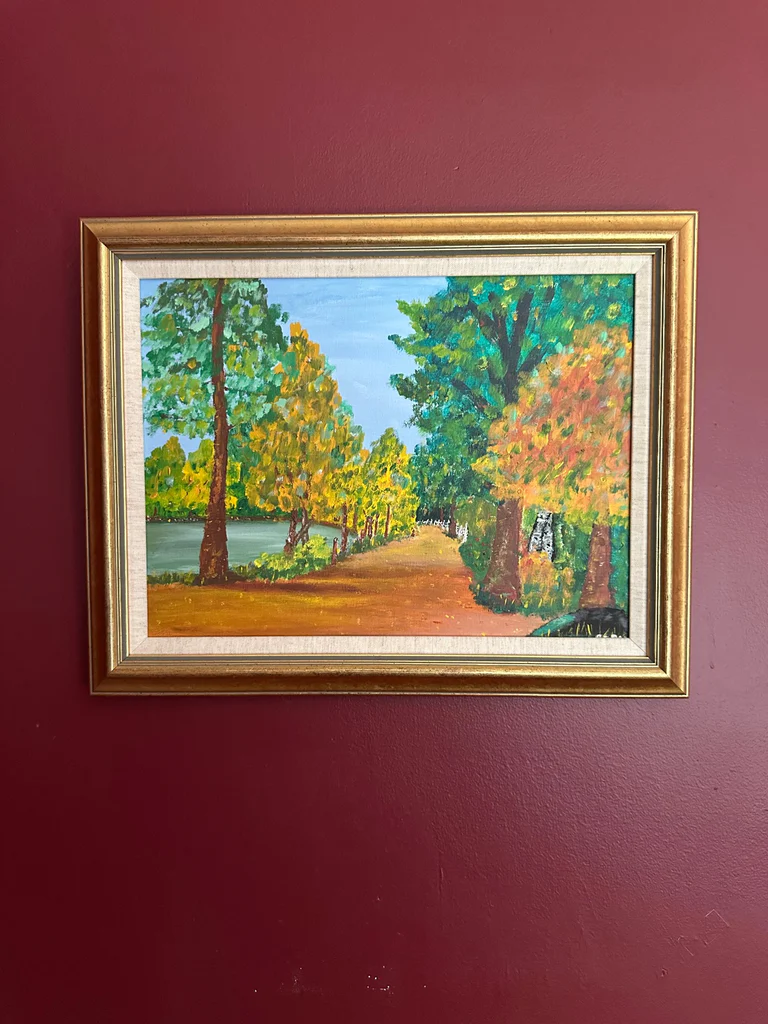 Framed oil painting by a local artist - image 1 of 2