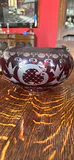 Egermann Bohemian ruby red cut-to-clear glass bowl - thumbnail 1 of 2