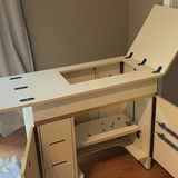 White Fold-Out Sewing Cabinet Table - thumbnail 2 of 10