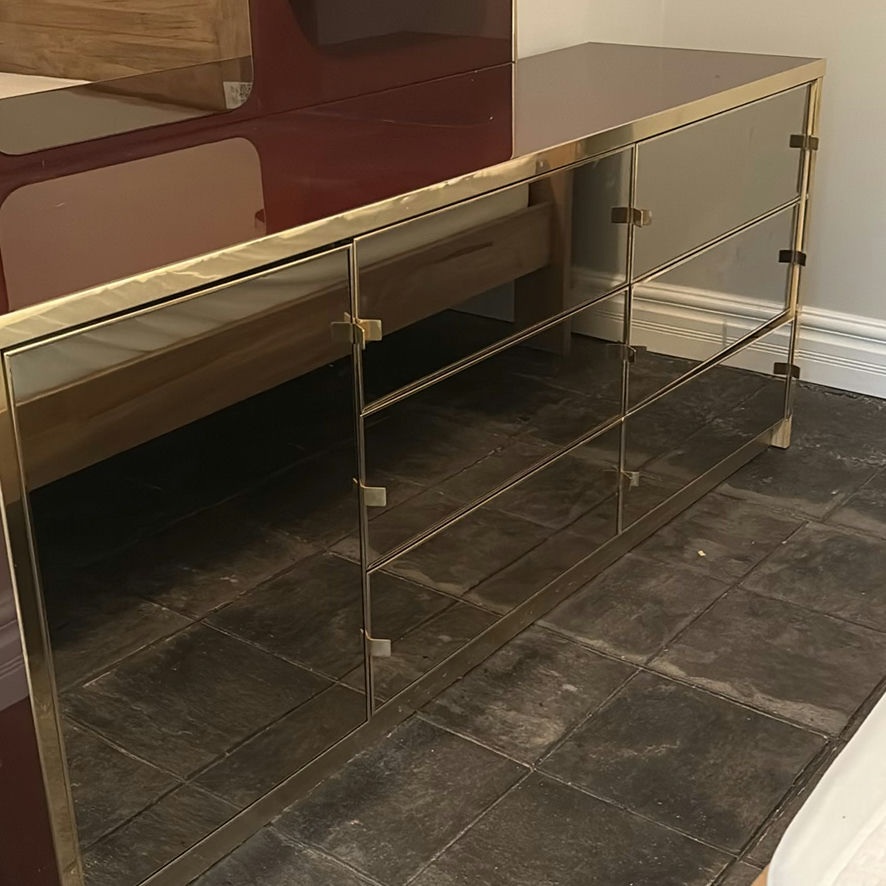 Retro Style Dresser with Vanity Mirror and Shelves - image 5 of 12