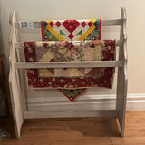 Wooden Quilt Rack with Two Table Top Quilts - thumbnail 1 of 7