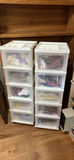 Plastic Drawer Storage Units with Fabric and Sewing Materials - thumbnail 1 of 14