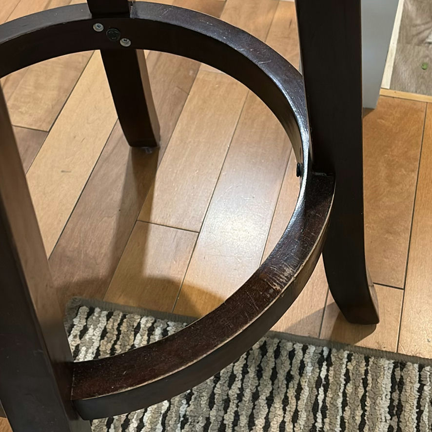 Pair of Dark Wood Swivel Bar Stools - image 8 of 13