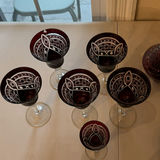 Cut Crystal Ruby Red Glassware Set - thumbnail 13 of 14