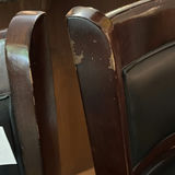 Pair of Dark Wood Swivel Bar Stools - thumbnail 4 of 11
