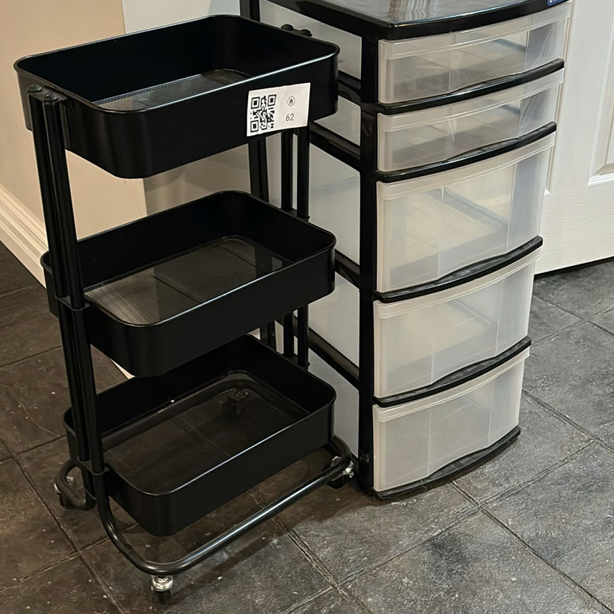 Rolling Utility Cart and Plastic Drawer Storage Unit - image 2 of 7