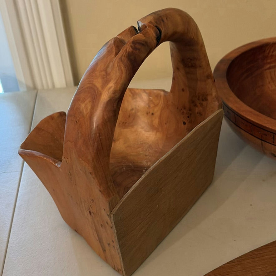 Handcrafted Wooden Basket, Bowl, and Scrapper - image 4 of 15