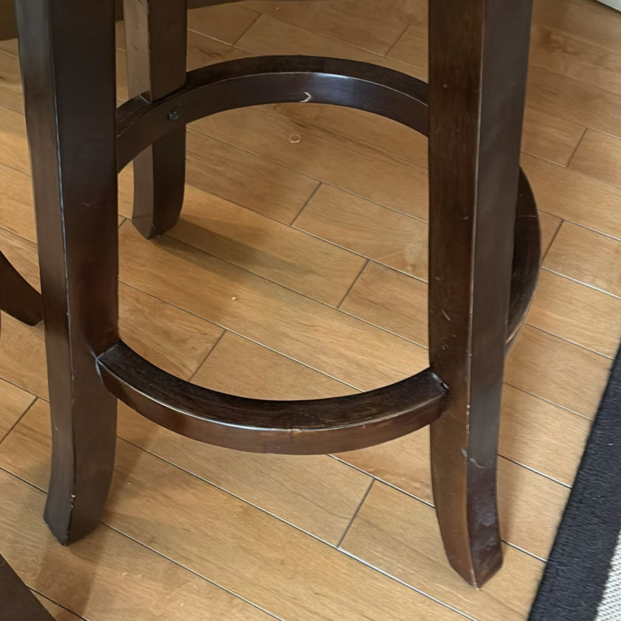 Pair of Dark Wood Swivel Bar Stools - image 9 of 11