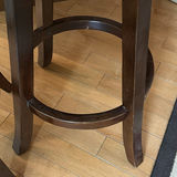 Pair of Dark Wood Swivel Bar Stools - thumbnail 9 of 11