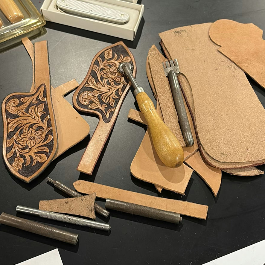 Leatherworking and Wood Carving Tools with Wood Blocks - image 2 of 10