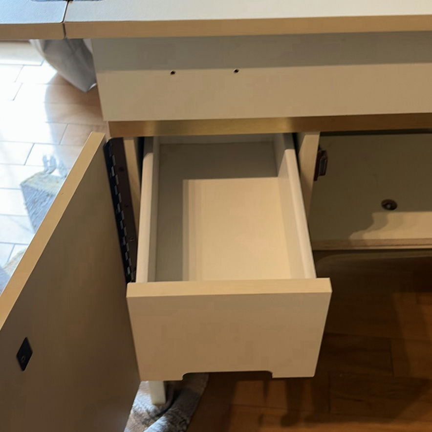 White Fold-Out Sewing Cabinet Table - image 7 of 10