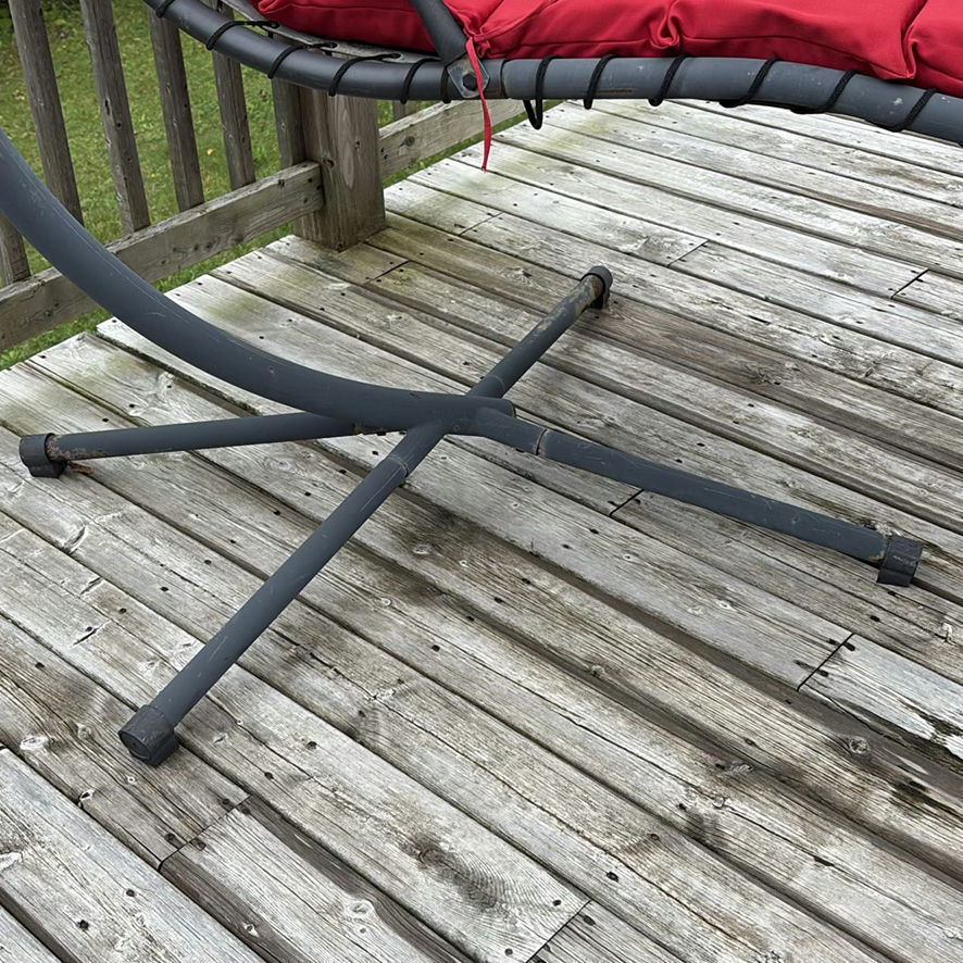 Hanging Chaise Lounge Chair with Red Cushions - image 2 of 13