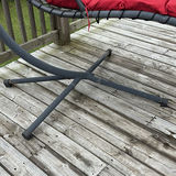 Hanging Chaise Lounge Chair with Red Cushions - thumbnail 2 of 13