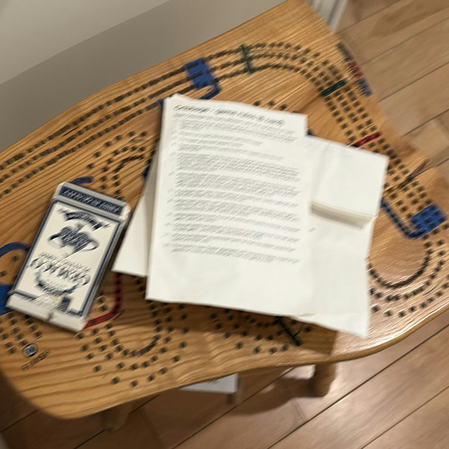 Handmade Wooden Cribbage Game Table - image 3 of 8