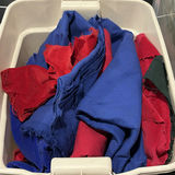 Assorted Fabric Scraps and Sewing Materials in Storage Bins - thumbnail 6 of 8