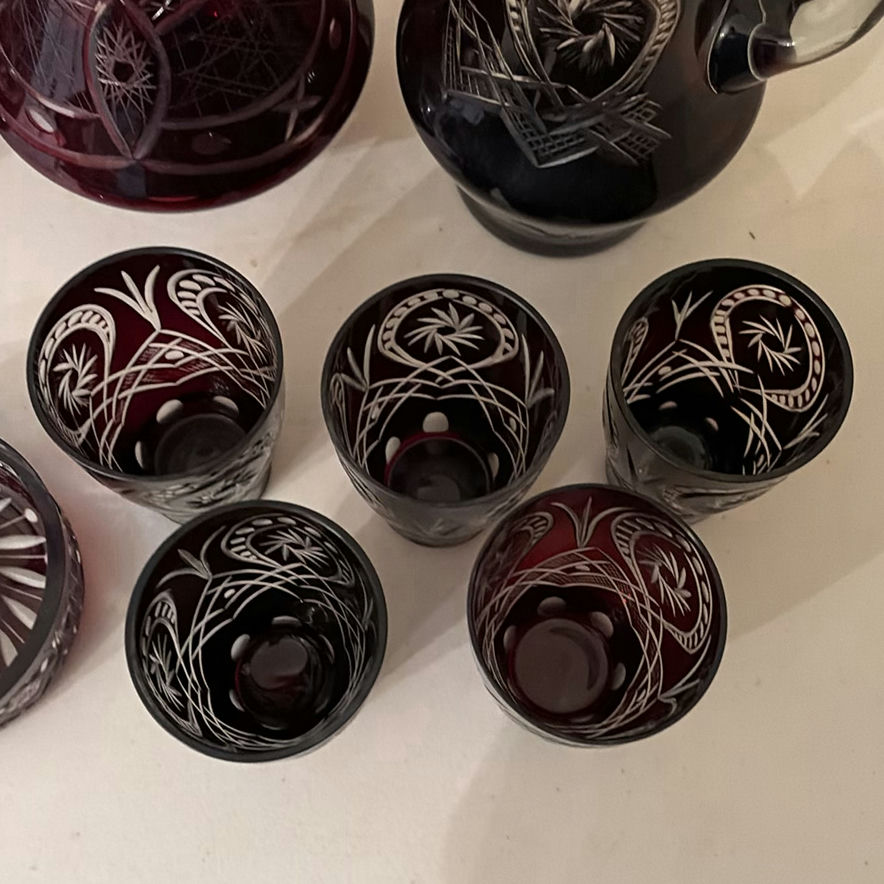 Cut Crystal Ruby Red Glassware Set - image 3 of 14