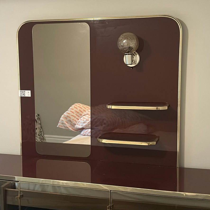 Retro Style Dresser with Vanity Mirror and Shelves - image 3 of 12