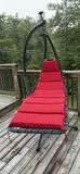 Hanging Chaise Lounge Chair with Red Cushions - thumbnail 4 of 13