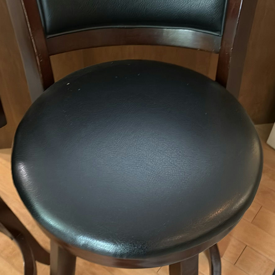 Pair of Dark Wood Swivel Bar Stools - image 8 of 11