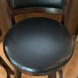 Pair of Dark Wood Swivel Bar Stools - thumbnail 8 of 11