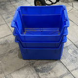 Three Blue Plastic Storage Bins - thumbnail 6 of 7