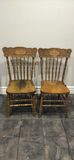 Three Press Back Wooden Dining Chairs - thumbnail 1 of 16