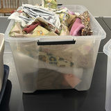 Assorted Fabric Scraps and Sewing Materials in Storage Bins - thumbnail 3 of 8