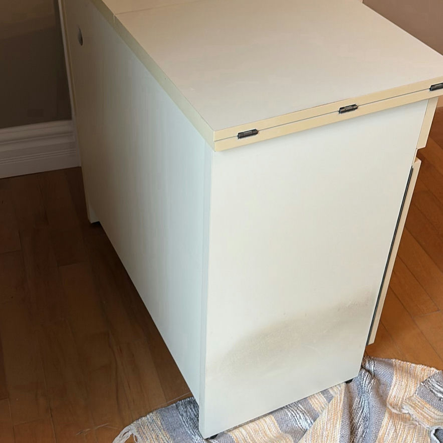 White Fold-Out Sewing Cabinet Table - image 8 of 10
