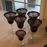 Cut Crystal Ruby Red Glassware Set - thumbnail 9 of 14