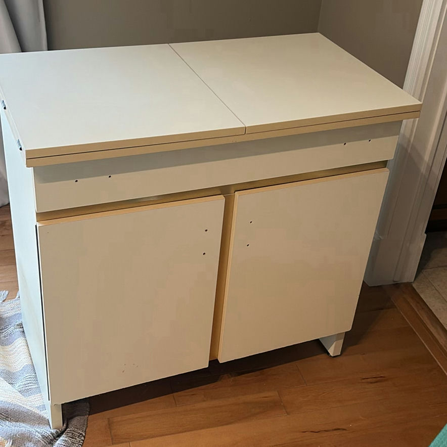 White Fold-Out Sewing Cabinet Table - image 1 of 10