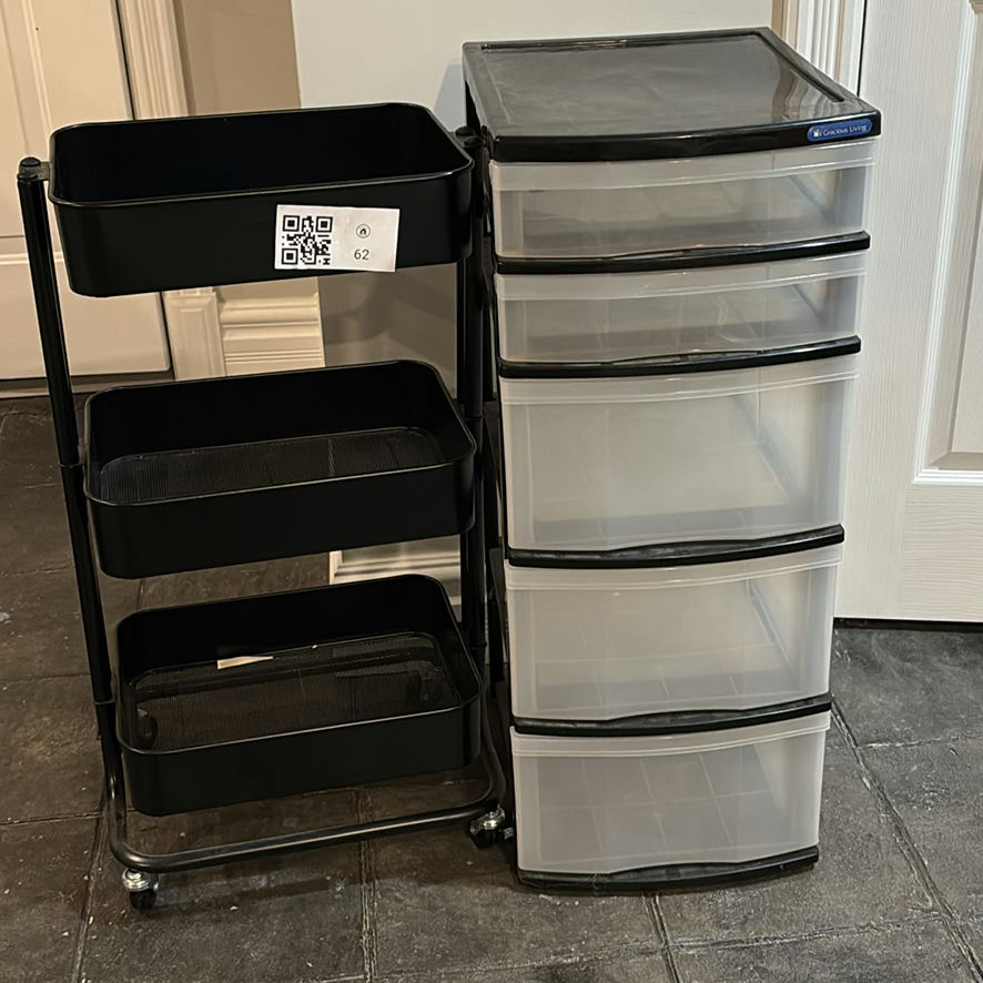 Rolling Utility Cart and Plastic Drawer Storage Unit - image 1 of 7