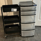 Rolling Utility Cart and Plastic Drawer Storage Unit - thumbnail 1 of 7