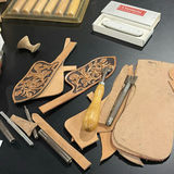Leatherworking and Wood Carving Tools with Wood Blocks - thumbnail 9 of 10