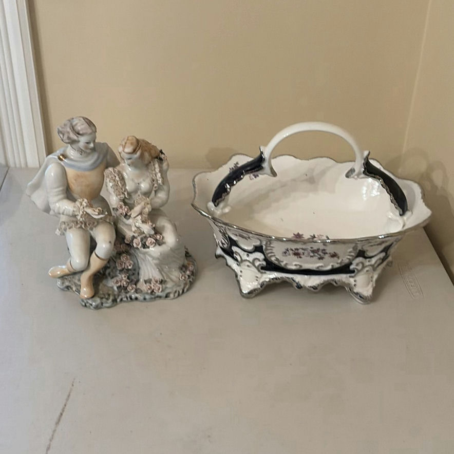 Porcelain Figurine and Decorative Basket - image 1 of 13