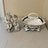 Porcelain Figurine and Decorative Basket - thumbnail 1 of 13